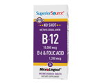 Superior Source NO SHOT Methylcobalamin Extra Strength B-12 10,000 mcg / B-6 / Folic Acid 1,200 mcg