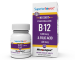 Superior Source NO SHOT B-12 1,000 mcg (as Cyanocobalamin) / Folic Acid 400 mcg