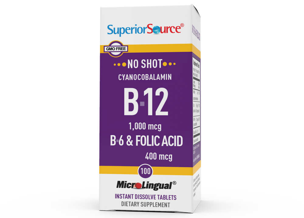 Superior Source No Shot Vitamin B6 - Vitamin B12 - Folic Acid Nutritional Supplements