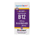 Superior Source NO SHOT B-12 1,000 mcg (as Cyanocobalamin) B-6 / Folic Acid 800 mcg