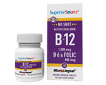 Superior Source NO SHOT Methylcobalamin B-12 1,000 mcg / B-6 / Folic Acid 800 mcg