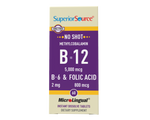 Superior Source NO SHOT Methylcobalamin B-12 5,000 mcg / B-6 / Folic Acid 800 mcg