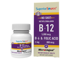 Superior Source NO SHOT Methylcobalamin B-12 5,000 mcg / B-6 / Folic Acid 800 mcg