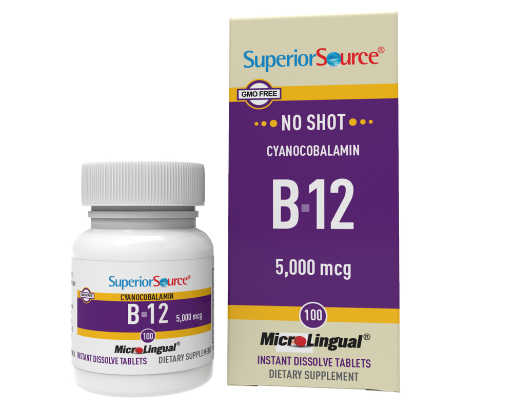 Superior Source NO SHOT B-12 5,000 mcg (as Cyanocobalamin)