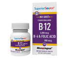 Superior Source NO SHOT B-12 5,000 mcg (as Cyanocobalamin) / B-6 / Folic Acid 800 mcg
