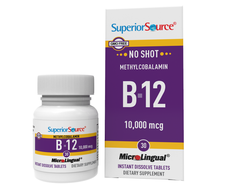 Superior Source NO SHOT Methylcobalamin Extra Strength B-12 10,000 mcg